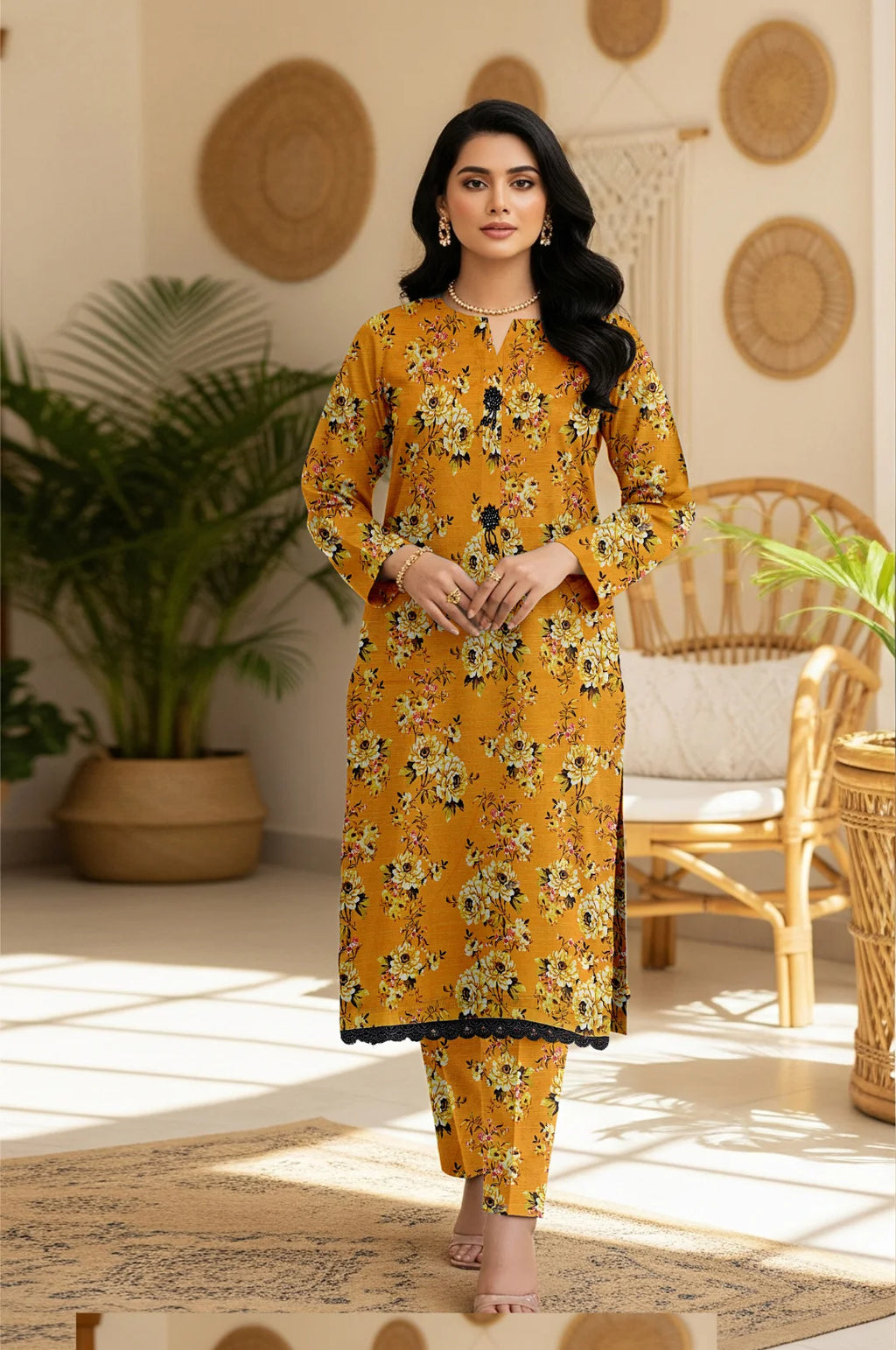 AMBER MARIGOLD KHADDAR 2 PIECE