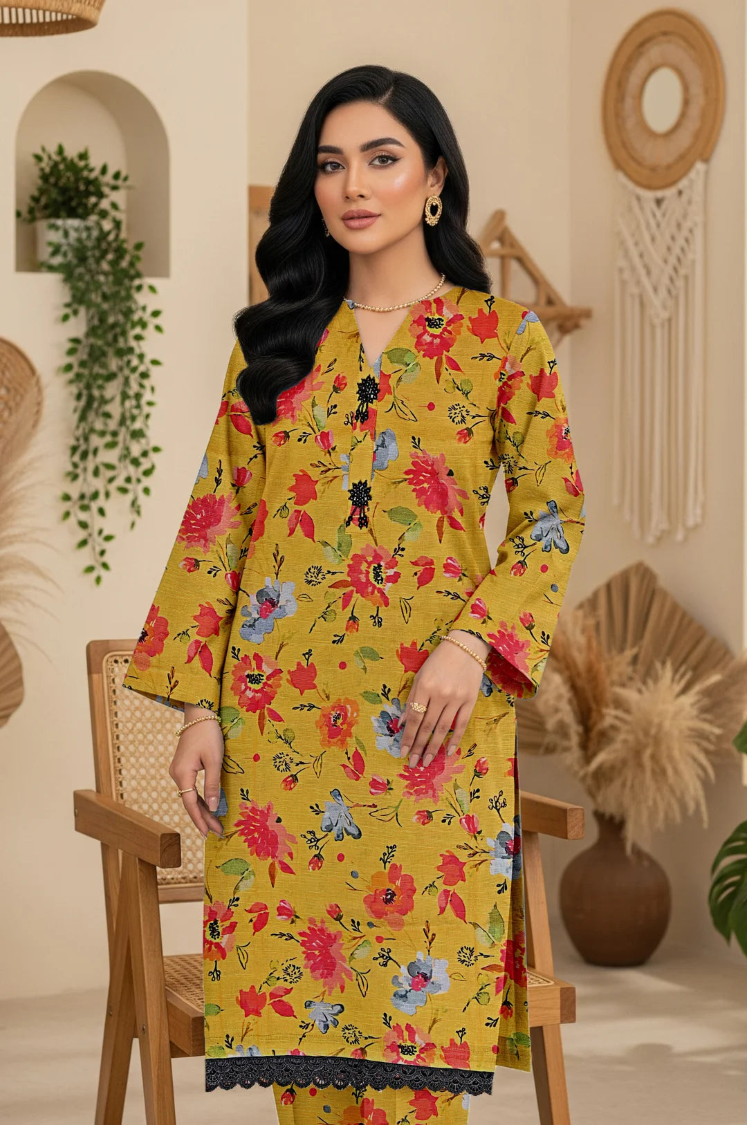 MUSTARD PETAL KHADDAR 2 PIECE