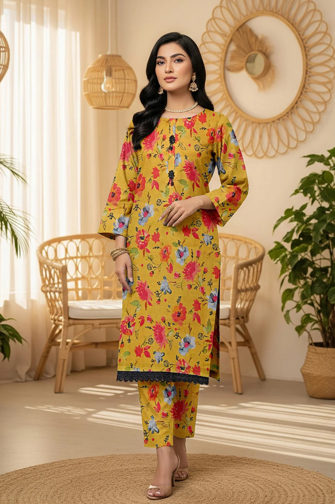 MUSTARD PETAL KHADDAR 2 PIECE
