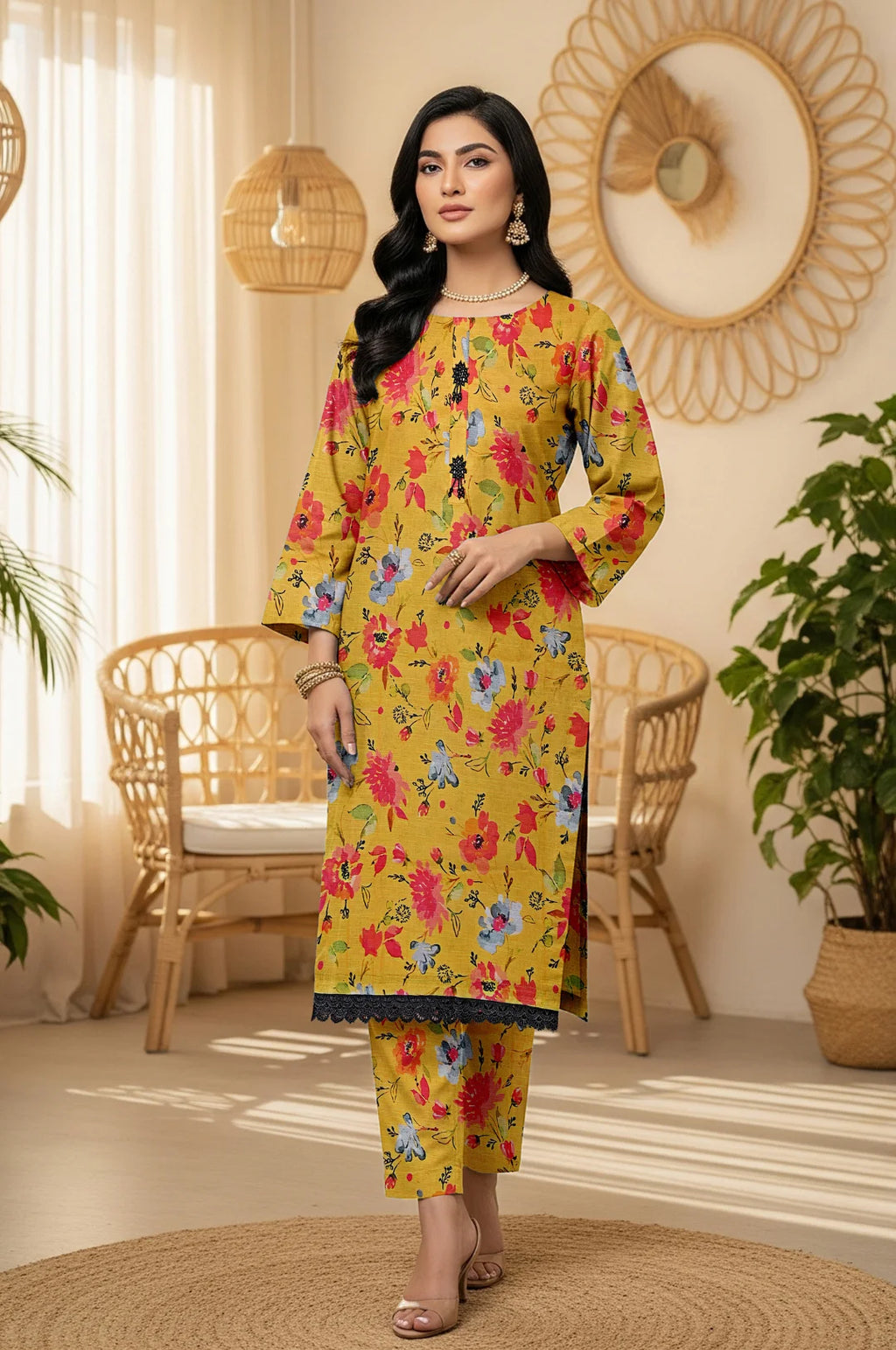 MUSTARD PETAL KHADDAR 2 PIECE