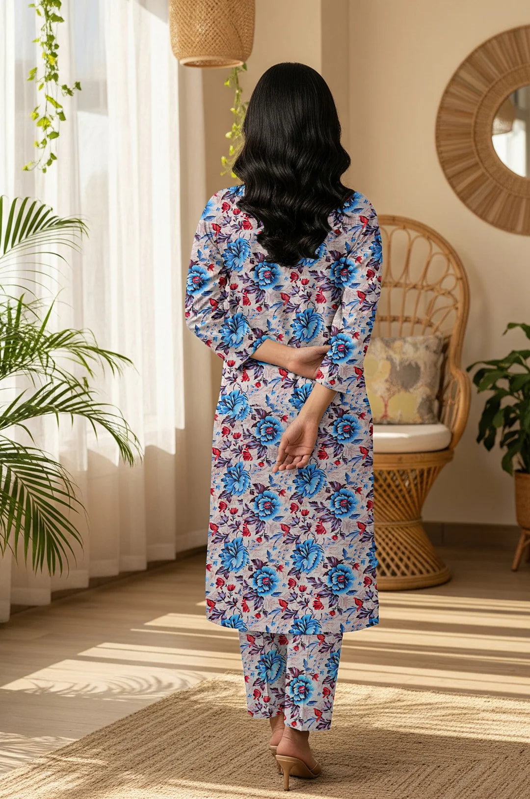 BLUE GRACE KHADDAR 2 PIECE