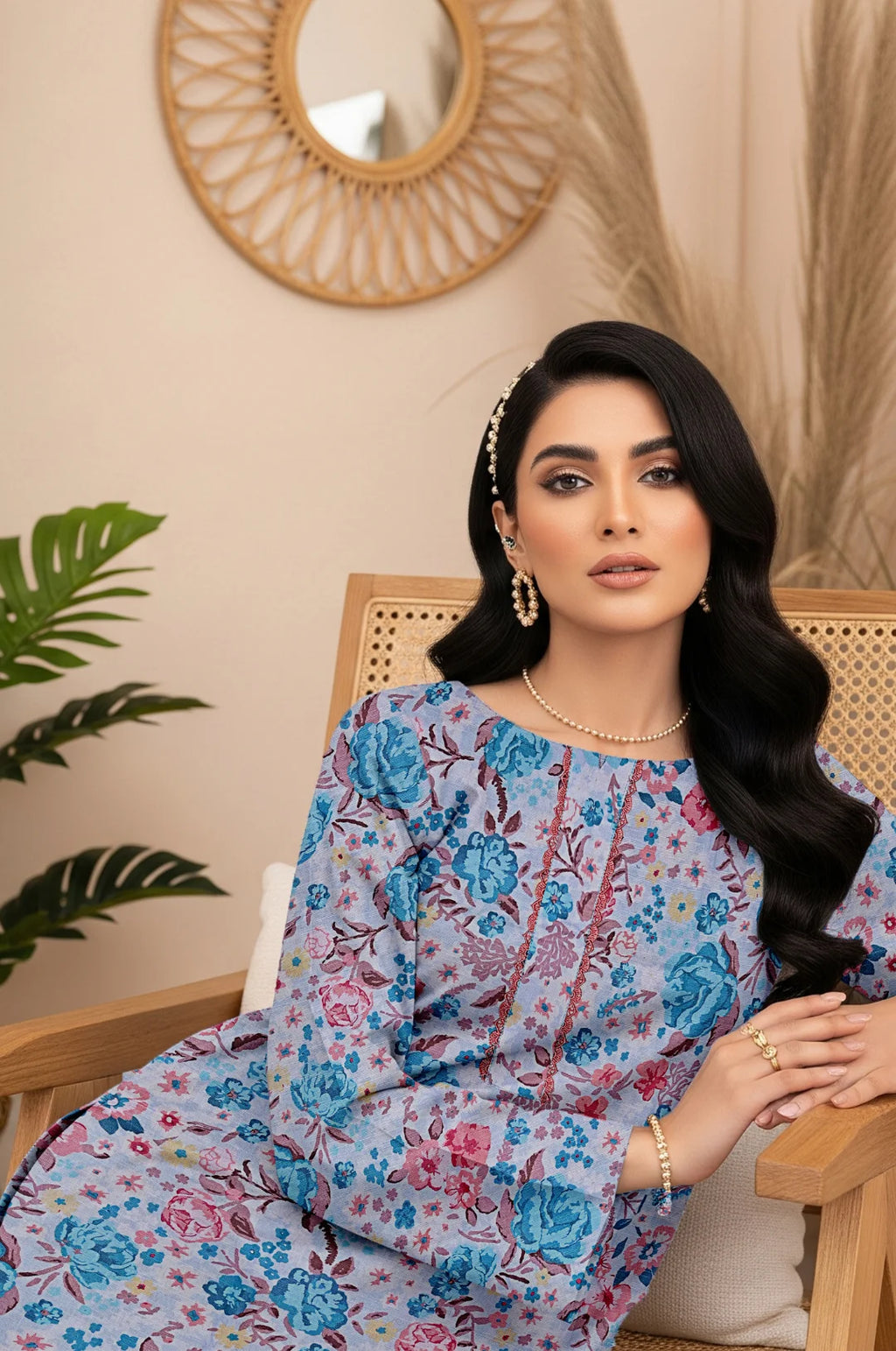 BLUE PETAL KHADDAR 2 PIECE