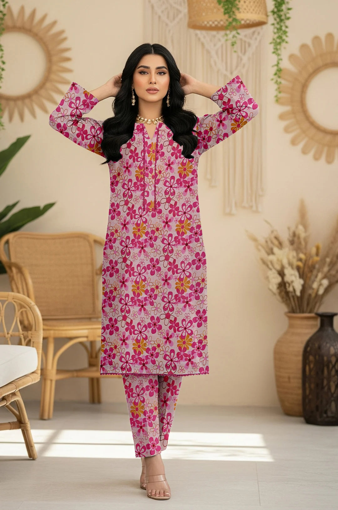 BLUSH BLOOM KHADDAR 2 PIECE